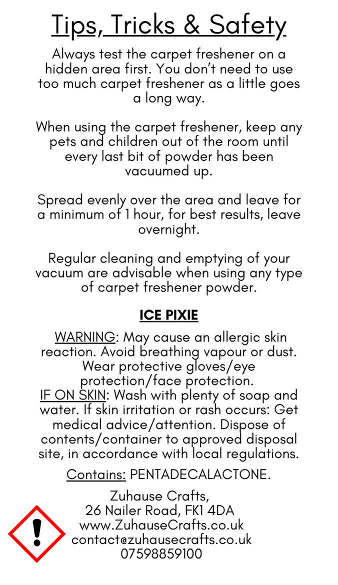 Snow Angel Carpet Freshener