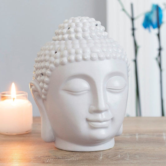 ScentedSnowWax Large Grey Buddha Head Burner